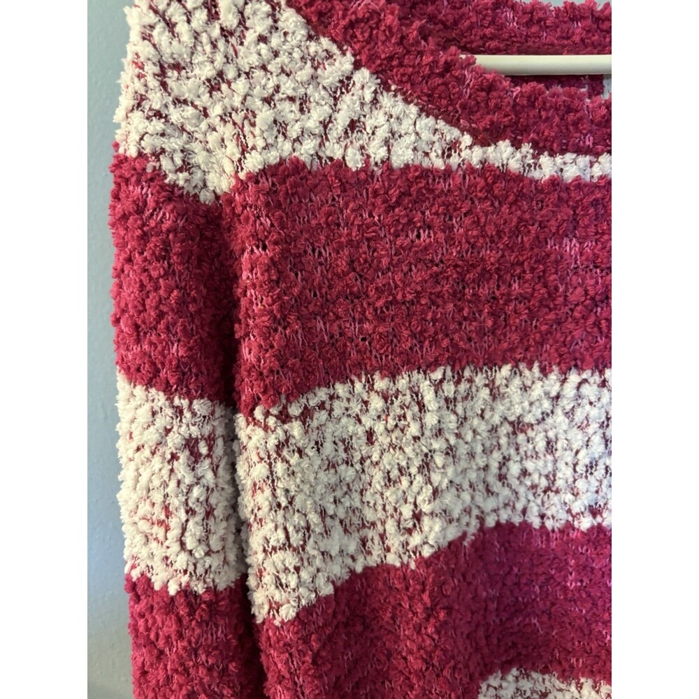 NWT Arizona Jean Co Pink & White Stripe Sweater Size M - Picture 5 of 6
